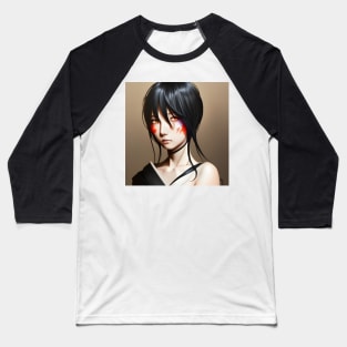 Anime Art Japanese Girl Illustration Design Baseball T-Shirt